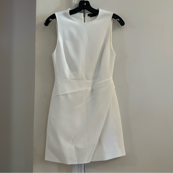 Alice + Olivia Kelsey Asymmetrical Mini Dress in Off White - Picture 2 of 5
